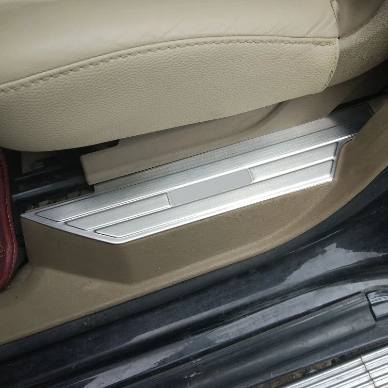 2pcs Stainless Steel Inner Door Step Sill Scuff Plate Protector Covers