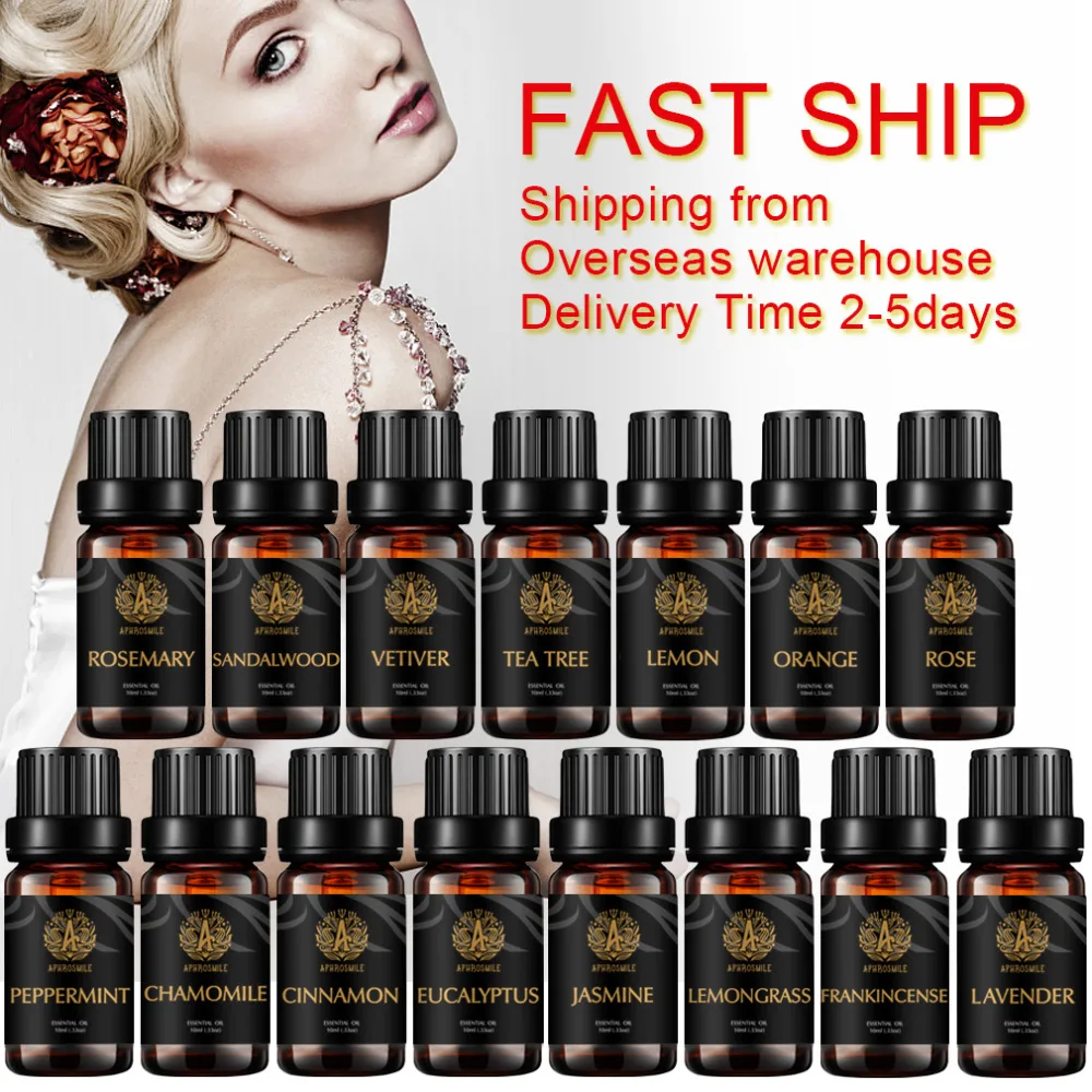 

Pure Natural Rose Oils Tea Tree Peppermint Sandalwood Essential Oil for Diffusers 10ml Plant Aroma Oil Body Lemon Massage Oil