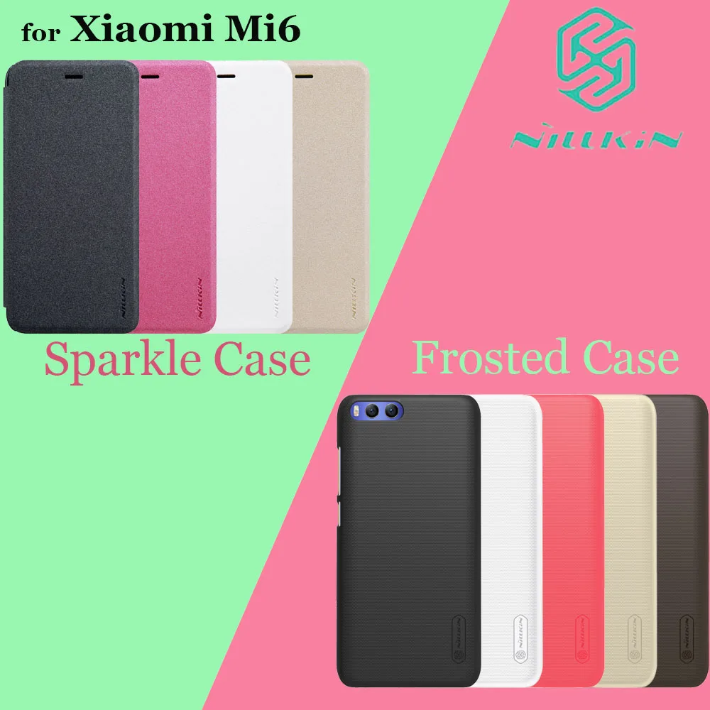 Xiaomi Mi6 Case 5 15 Nillkin Sparkle PU Leather Flip Case for Xiaomi M6 Nilkin Frosted