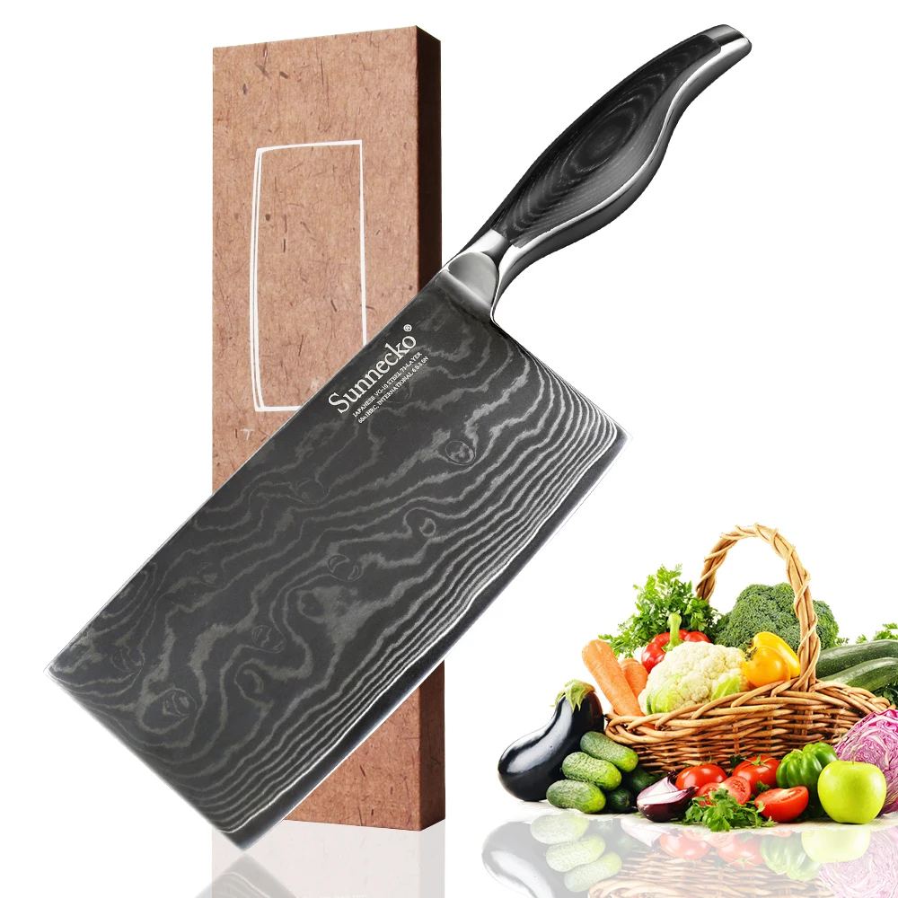 SUNNECKO Премиум шеф повар Santoku утилита Кливер нож японский VG10 стальное лезвие Pakka