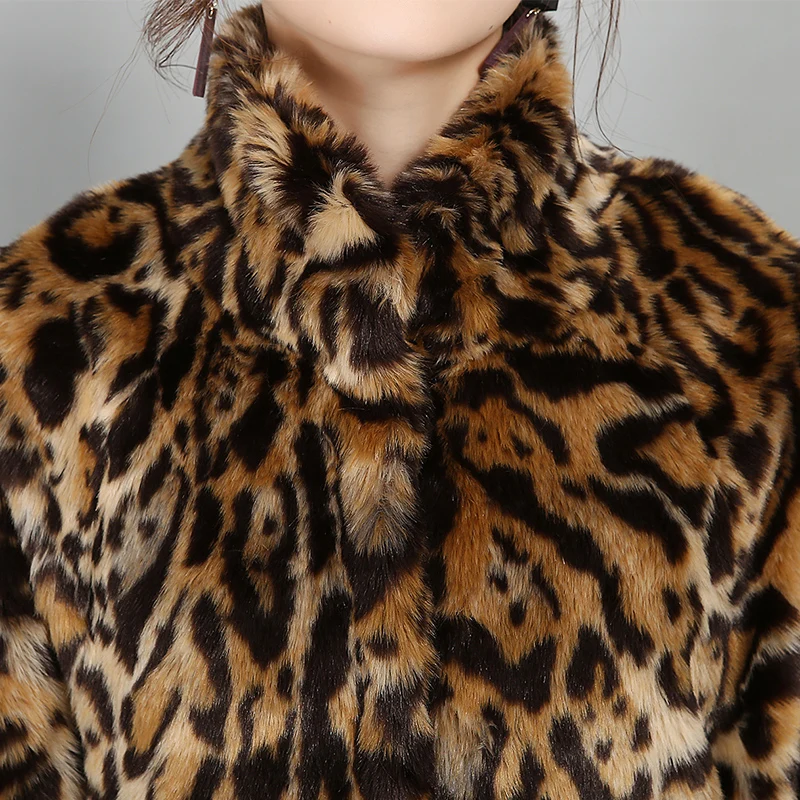 Haute Femmes Fourrure La Hiver En Mode Nerazzurri Taille long 6xl Qualité Manches Long Fausse Plus Manteau Europe Leopard Print Femme 5xl Léopard X dTTP8q