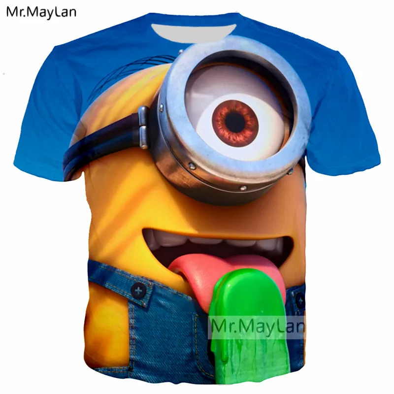 

Cartoon Cute Minions Banana 3D Print T shirt Men/Women Kawaii T-Shirt 2018 Summer O neck Tshirt Tees Boy Yellow Clothes Dropship