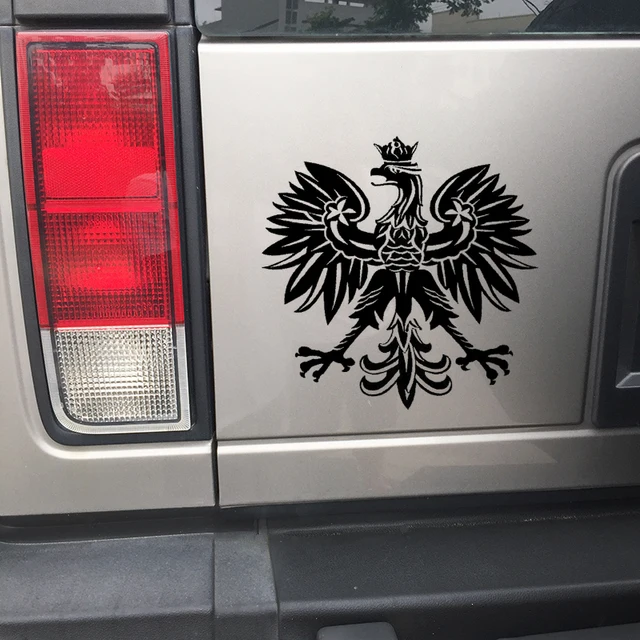 15.2*15.1CM Polish Eagle Poland Symbol Fashion Car Stickers Animal Pattern Car Styling Decal Black/Silver EY-240 2