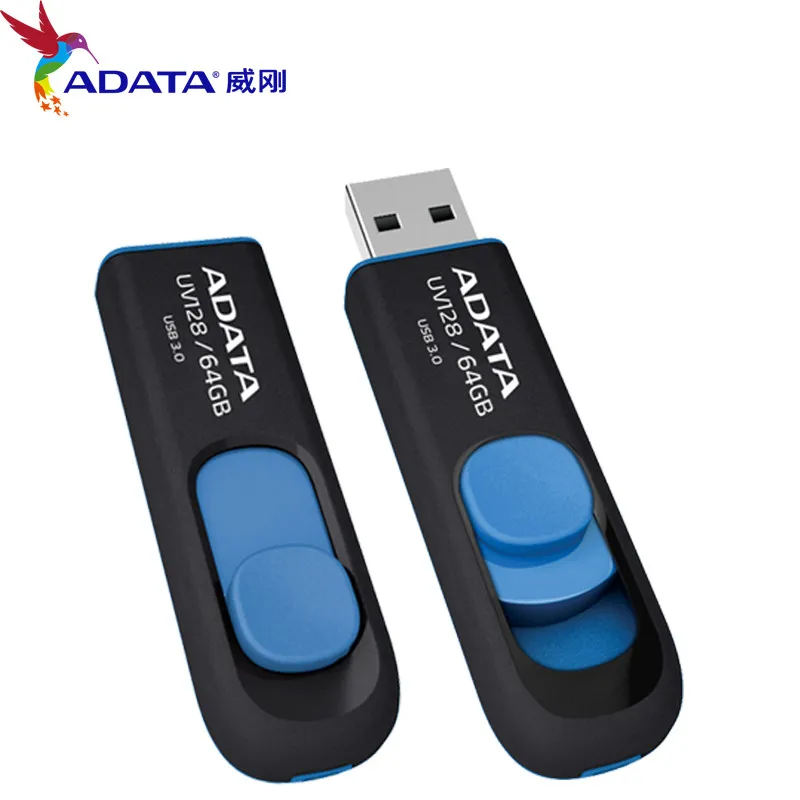 Абсолютно новая мода ADATA UV128 высокоскоростной флеш-накопитель USB 3,0 64GB 32GB 16GB Memory Stick USB3.0 флеш-накопитель мини u-диск