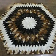 Модные художественный ковер натуральная яловая кожа бамбуковый коврик