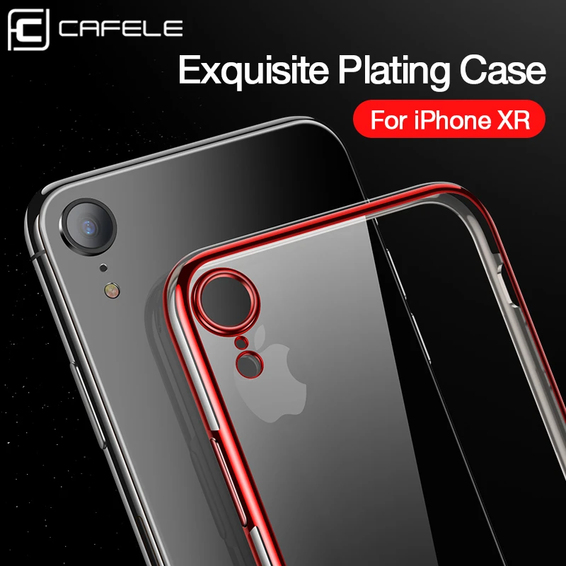 

CAFELE Plating Case for iPhone 11 Pro Max XR XS Luxury Transparent TPU Soft Plated Phone Back Shell for iPhone 11 Silicone Cover