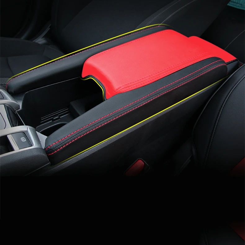 Кожаный Автомобильный Брелок с консоли подлокотника Box рукавом Крышка Pad центр хранения Обложка Чехол коврик для Honda Civic 10th аксессуар