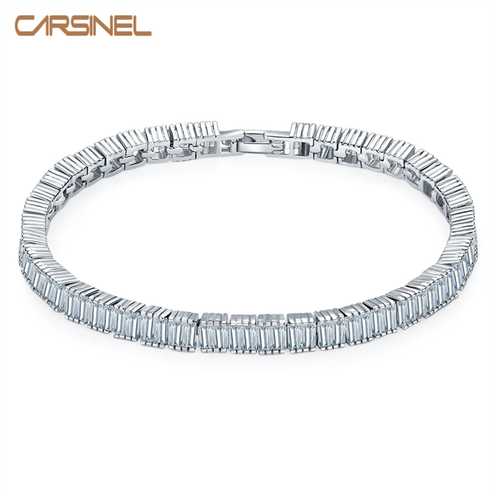 

CARSINEL Popular Charm Bracelet & Bangle Shining AAA Cubic Zircon Women Wedding Valentine's Day Gift
