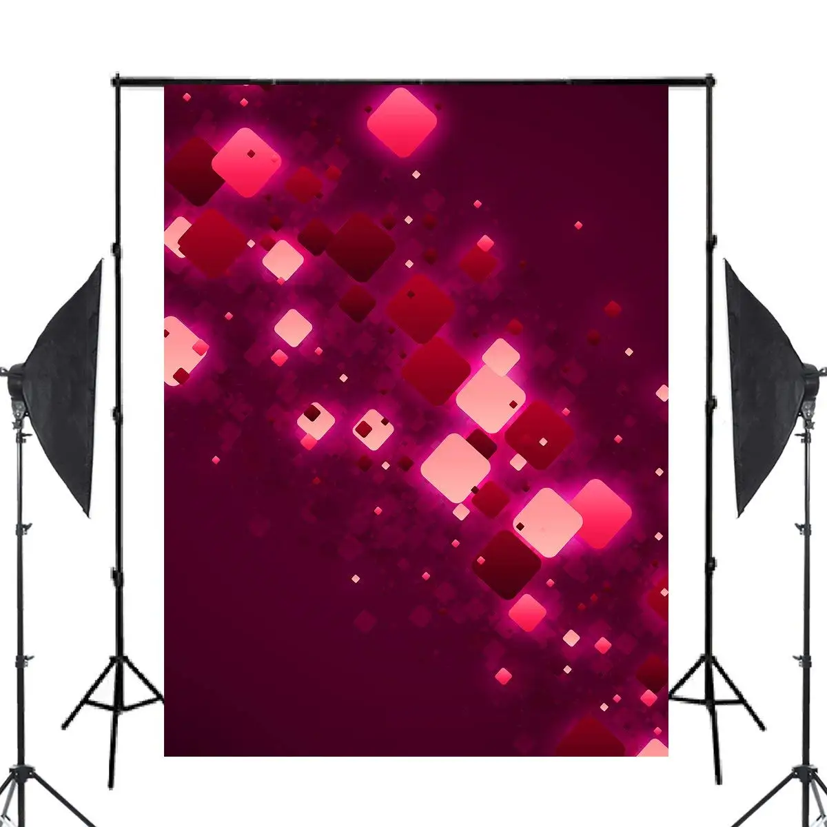 5x7ft Изысканный красный и белый прямоугольник фотографии фоны Dreamy фиолетовый фон