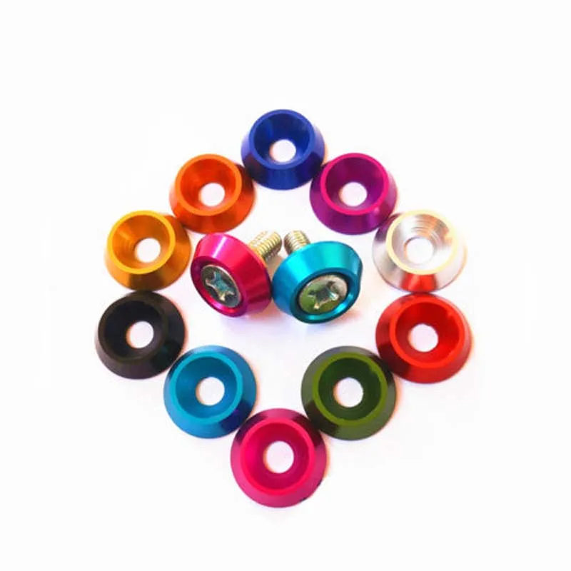 

M6 M8 Aluminum alloy Multicolour Flat Half Round head Screws Cone Groove Washers 4PCS