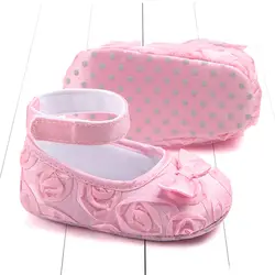 Новорожденных до 18 м младенцев новорожденных девочек мягкой кроватки обувь Rosa Мокасины Prewalker обувь