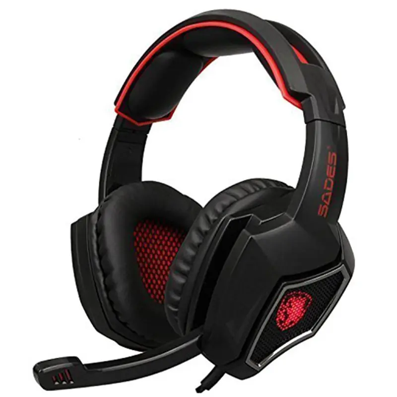

SADES Spirit Wolf USB 7.1 Surround Sound Gaming Headset wired Headphones with Mic Led lights for laptop pc game