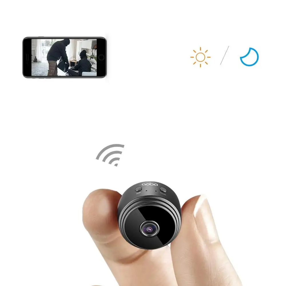 Мини-камера, wifi, маленькая беспроводная камера HD 1080P с датчиком движения, ночное видение, дистанционное управление, безопасность, няня, домашняя Скрытая TF - Цвет: Черный