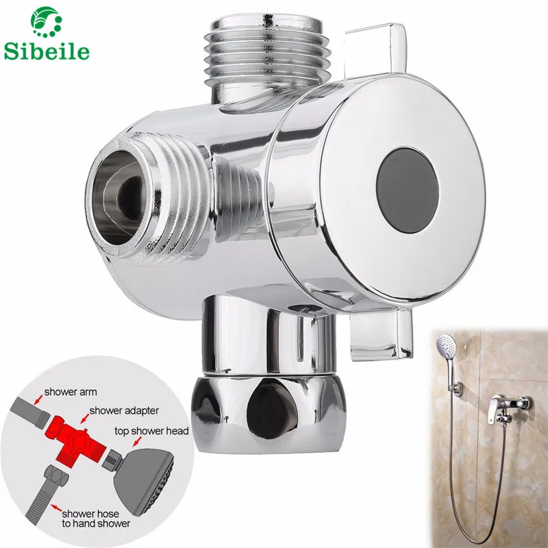SBLE 3 way Diverter Valve Water Separator Shower Tee Adapter Adjustable Shower Head Diverter Valve Bathroom Accessories ABS