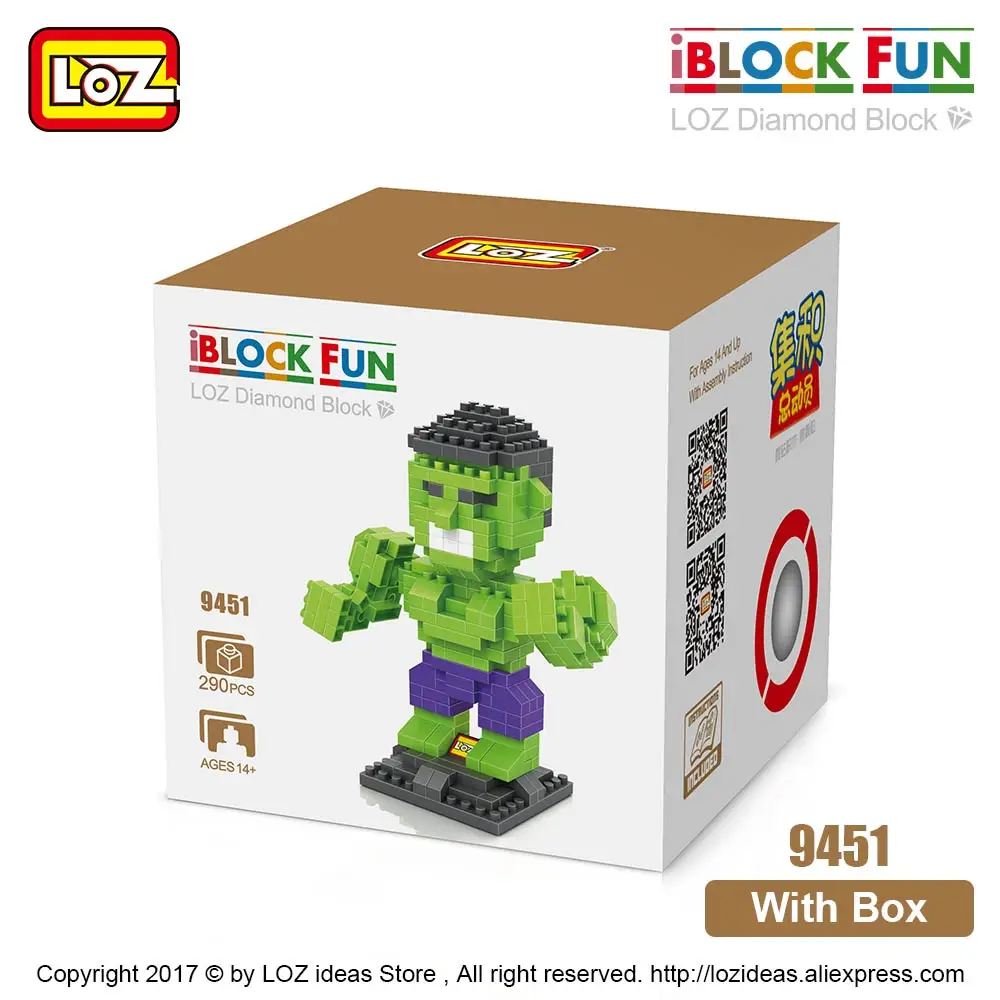 LOZ, алмазные блоки, супергерои, строительные блоки, Мини фигурки, Детские супергерои, кирпичи, пластиковые сборные игрушки для детей - Цвет: 9451 With Box