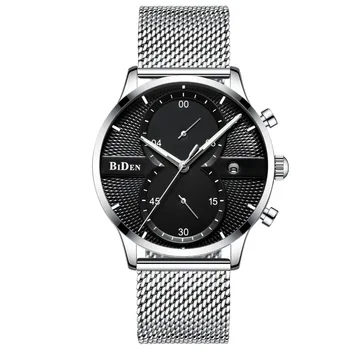 

BIDEN brand man watches waterproof business men's wristwatches quartz stainless steel rose gold silver black mens clocks