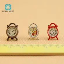 Миниатюрный Кукольный домик маленький мини Винтажный стиль Красочный будильник Мини часы нерабочие
