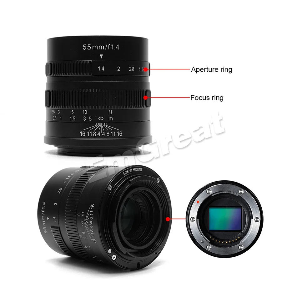 7artisans APS-C 55 мм F1.4 ручной объектив с фиксированным фокусным расстоянием для цифровой фотокамеры Fuji X Крепление камеры X-A1 X-A10 X-A2 X-A3 X-AT X-M1 XM2 X-T1 X-T10 X-T2 X-T20