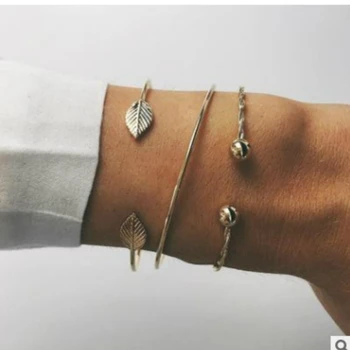 

2018 Fashion Bileklik Personality Leaf Opening Female Bracelet Jewelry Wholesale gift for women girl Pulseiras Paracord