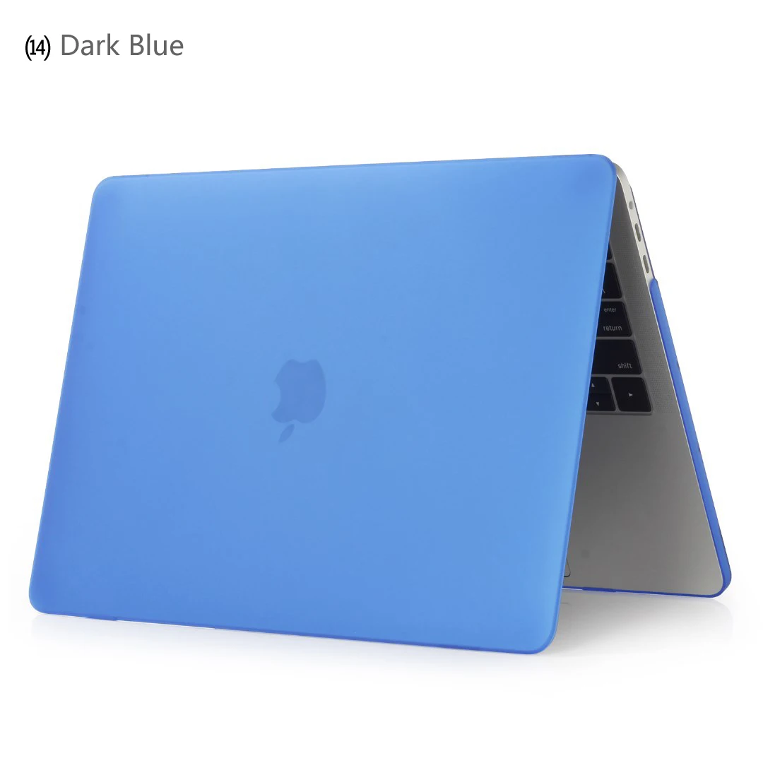 Жесткий матовый чехол для ноутбука Apple MacBook Air 13 11 Pro retina 12 15 для mac book New Pro 13 15 дюймов с сенсорной панелью A1706 - Цвет: Matte Dark Blue