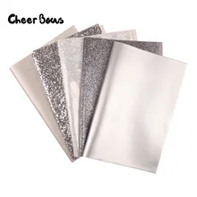 5 шт./компл. серебрянная серии ткань комплект металлический блестящий лист несколько кожаный Материал Сделай Сам DIY бигуди для волос луки швейные Материал s 22*30 см