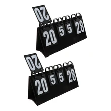 2 Pieces Portable Scoreboard Score Keeper Large Portable 4 Digital Sports Flip Score Record Accessories