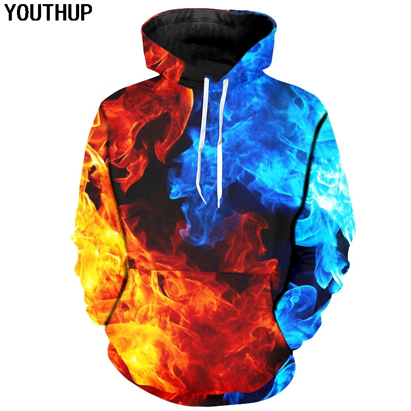 3d толстовки YOUTHUP 2020 для мужчин и женщин мужские свитшоты с капюшоном 3D принтом в