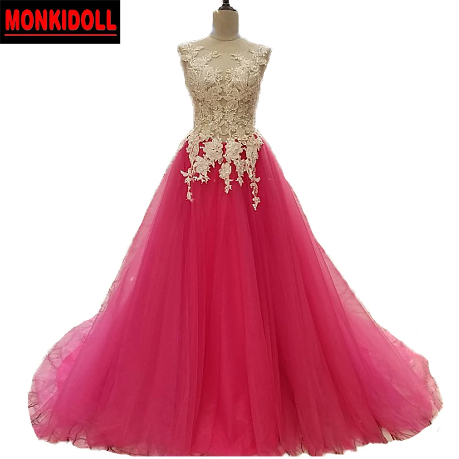 hot pink prom dress 2019