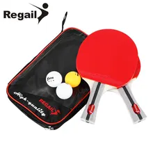 Raquette de Ping-Pong en bois de peuplier raquette de Ping-Pong deux boutons de pagaie de batte-en trois balles pochette de raquette REGAIL 8020(China)