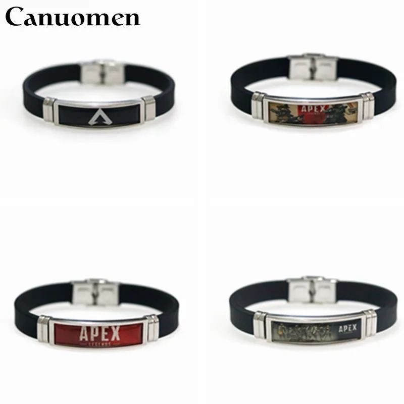 

Canuomen Apex Legends Bracelets 2019 EA New Game Logo Silicone Bracelets Fashion Stainless Steel Bracelet Children Boys Gifts