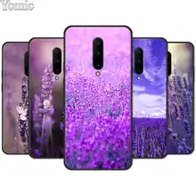 Flower purple Lavandula Black Soft Case for Oneplus 7 7 Pro 6 6T 5T Silicone Phone Case for Oneplus 7 7Pro TPU Cover Shell