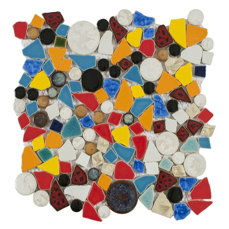 

Kepinfy tiles ceramic mosaic DIY floor wall irregular shape colorful mosaic