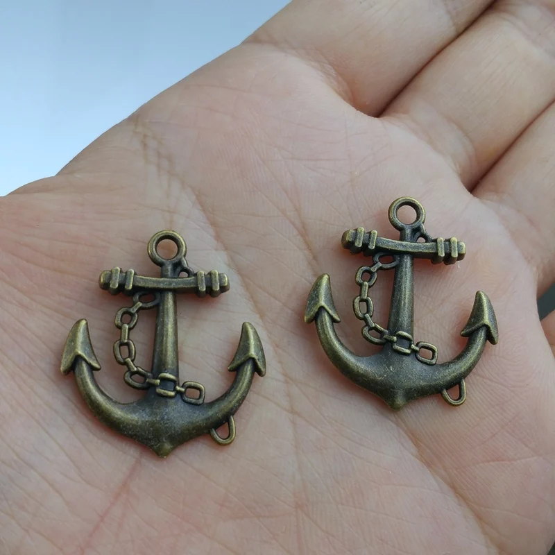 

10 pieces / lot 27x31mm Alloy ship's anchor jewelry Findings charm pendants Antiqued bronze Fit Bracelet Necklace Earrings