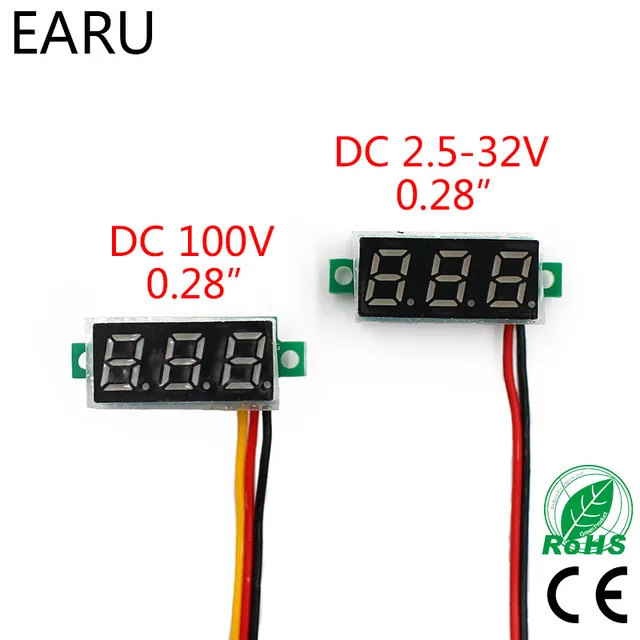 0,28 Zoll DC LED Digital Voltmeter 0-100 V Spannung Meter Auto