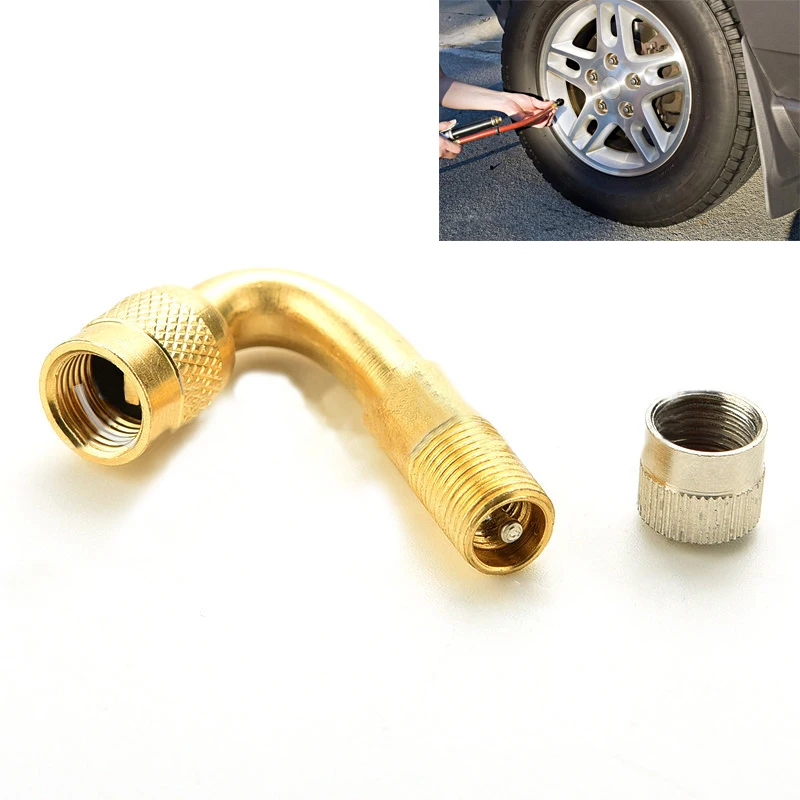 

Car Motorcycle Tire Brass 45 Degree Valve Rod Inflatable Nozzle Air Valve Cap Auto Lengthened Inflatable Tube Caps Accessories