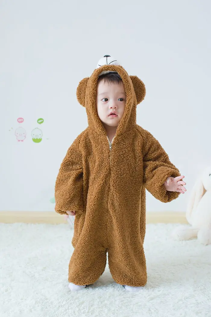 Высокое качество, детская зимняя милые медведи Duffy и shelliemay Комбинезоны пижамы костюмы комбинезоны для малышей, Комплект детских зимних бархатных курток