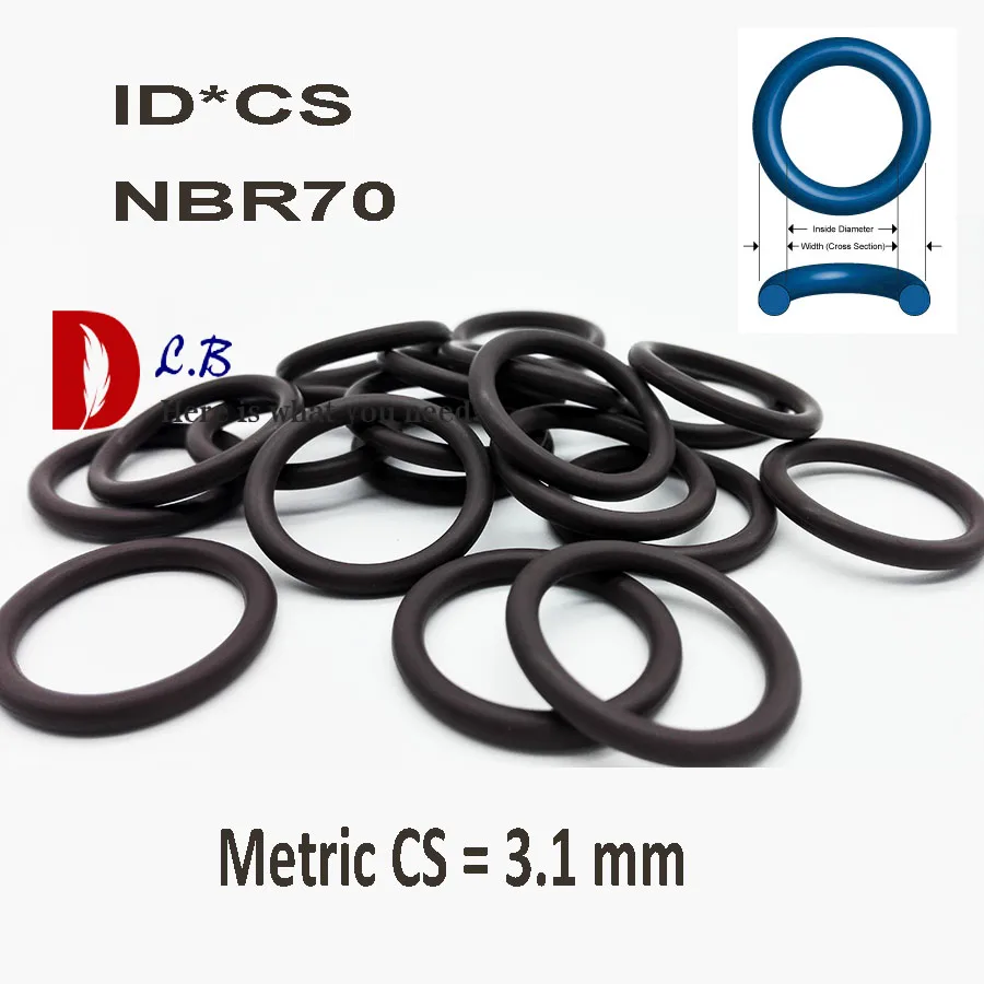 Nitrile OD Rubber 70A Metric Seals Gaskets NBR O-Rings 22mm Outer Diameter 