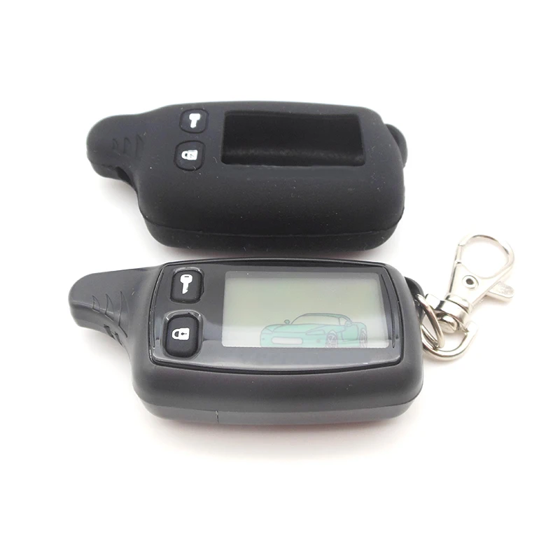 

Tomahawk TW-9010 LCD Remote Control Key Fob +tw9010 Silicone Case for Russia version tomahawk TW9010 two way car alarm system