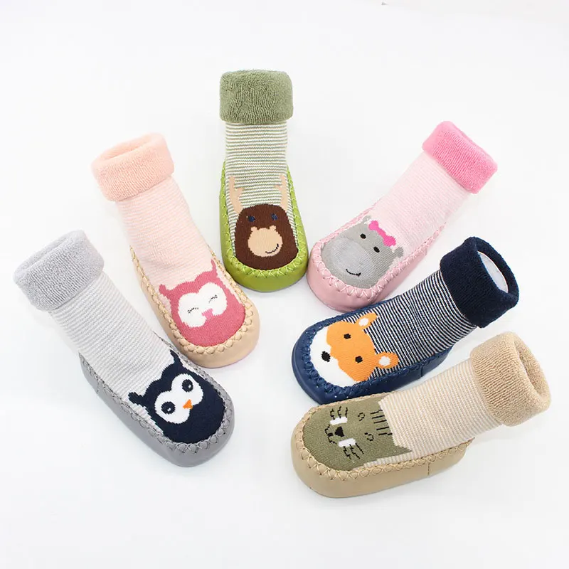 

2 years child shoes socks Children Infant Cartoon kids Gift girls Indoor Floor Leather Sole warm leg cover Winter