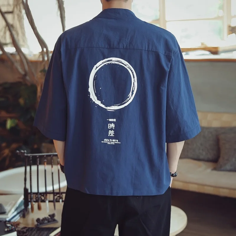 Kimono Men Black Japanese Kimono Men Samurai Costume Male Yukata Haori Japanese Streetwear Clothing Mens Jacket DZ2014 japanese kimono japanese kimono cardigan japanese kimono shirt