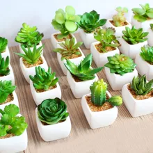 39 รูปแบบสีเขียว Succulents ประดิษฐ์พืชสำหรับตกแต่งสวนงานแต่งงานพืชผนังดอกไม้ Bonsai พืชปลอม(China)
