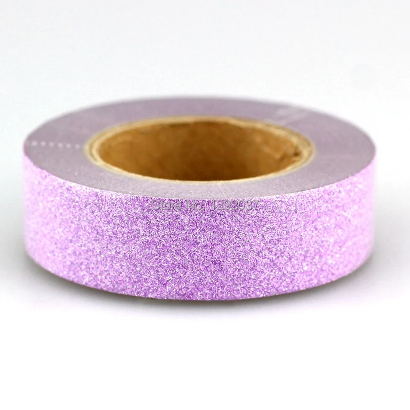 1PCS 15mm*10m Light Purple Glitter Tape Decorative Washi Tape Paper DIY