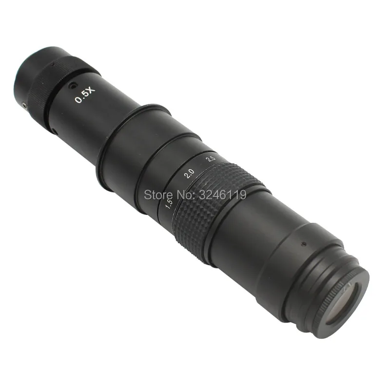 

10-180X Microscope Camera Zoom Lens C-Mount 0.7X-4.5X Industrial Microscope Objective Lens 1X Barlow 0.5X Adaptor No Distortioin