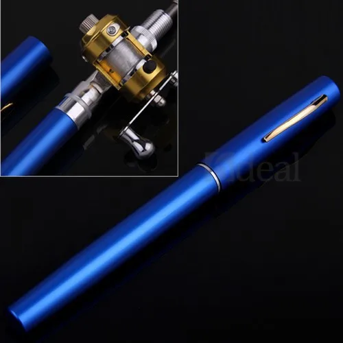 Telescopic Mini Fishing Rod, Pen Shape, Portable Pocket, Aluminum Alloy, Fish Spinning Rod, Pole with Reel, Free Shipping