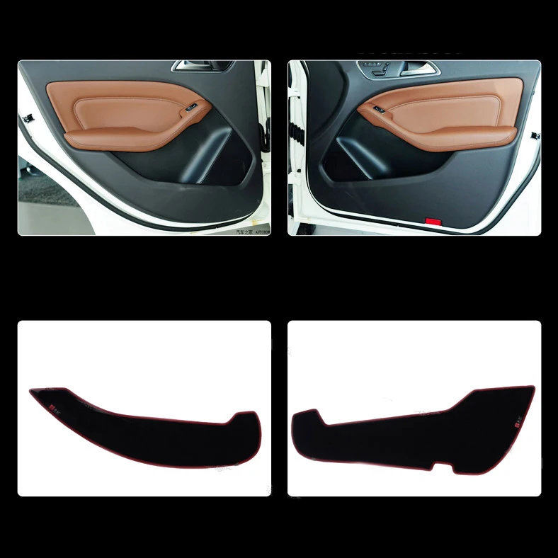 

4pcs Fabric Door Protection Mats Anti-kick Decorative Pads For Benz B-Clas 2011-2015