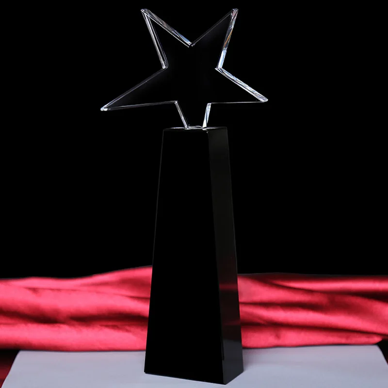 

CTPS0007 Customized Metal Pentagon Star K9 Crystal Team Excellent Employee Recognition Customer Service Trophies Awards