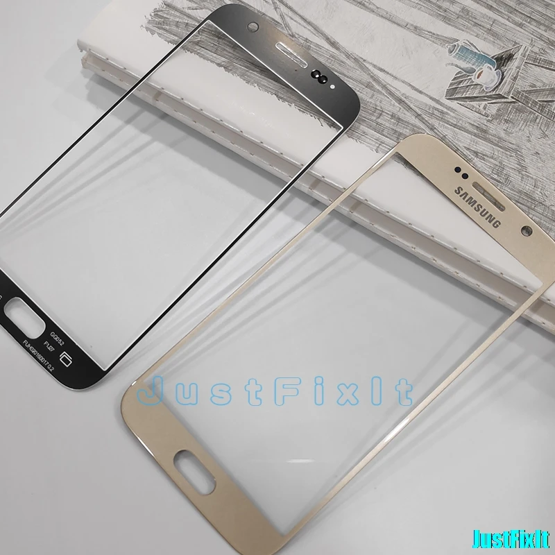 

For Samsung S6 G920A G920F G920p LCD display outer touch panel screen glass replacement+ Stickers + Tools Front Glass Lens