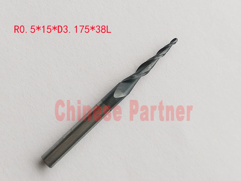 1 шт. R0.5 * 15 D3.175 38L 1/8 &quotхвостовик HRC55 твердосплавные конические концевые фрезы