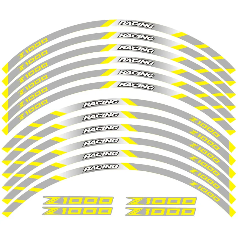 Новая высококачественная 12 шт подходит мотоциклетная наклейка для колес полоса светоотражающий обод для Kawasaki Z1000