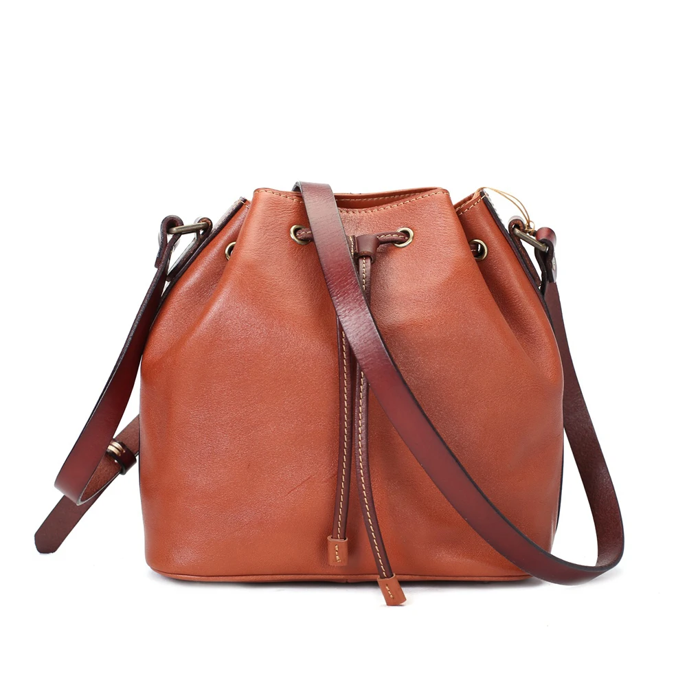 

ROCKCOW 2017 Girls Bucket Leather Shoulder Sling Bags For Women Drawstring Handbags Ladies Small Crossbody Bucket Bags